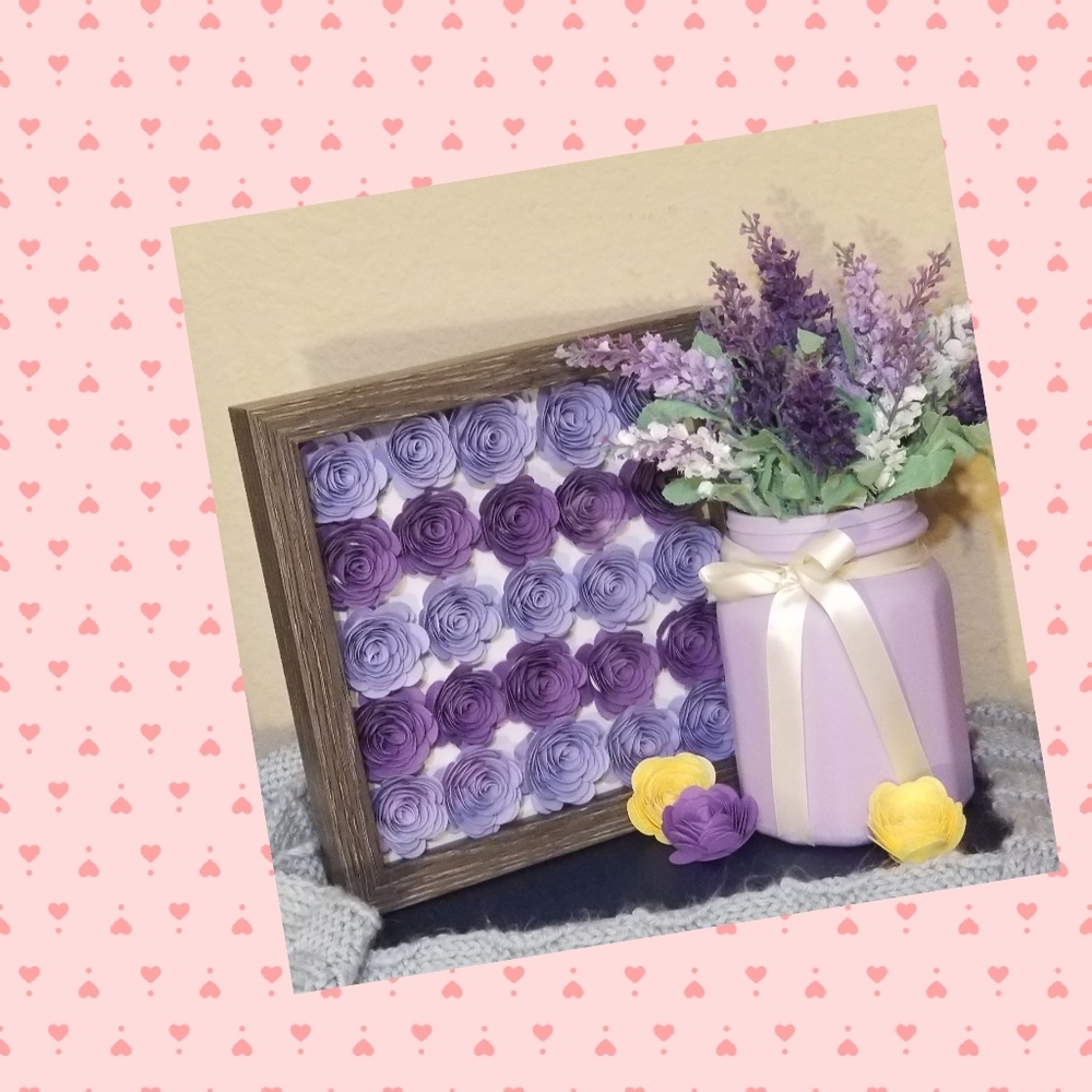 Shadow box and vase set